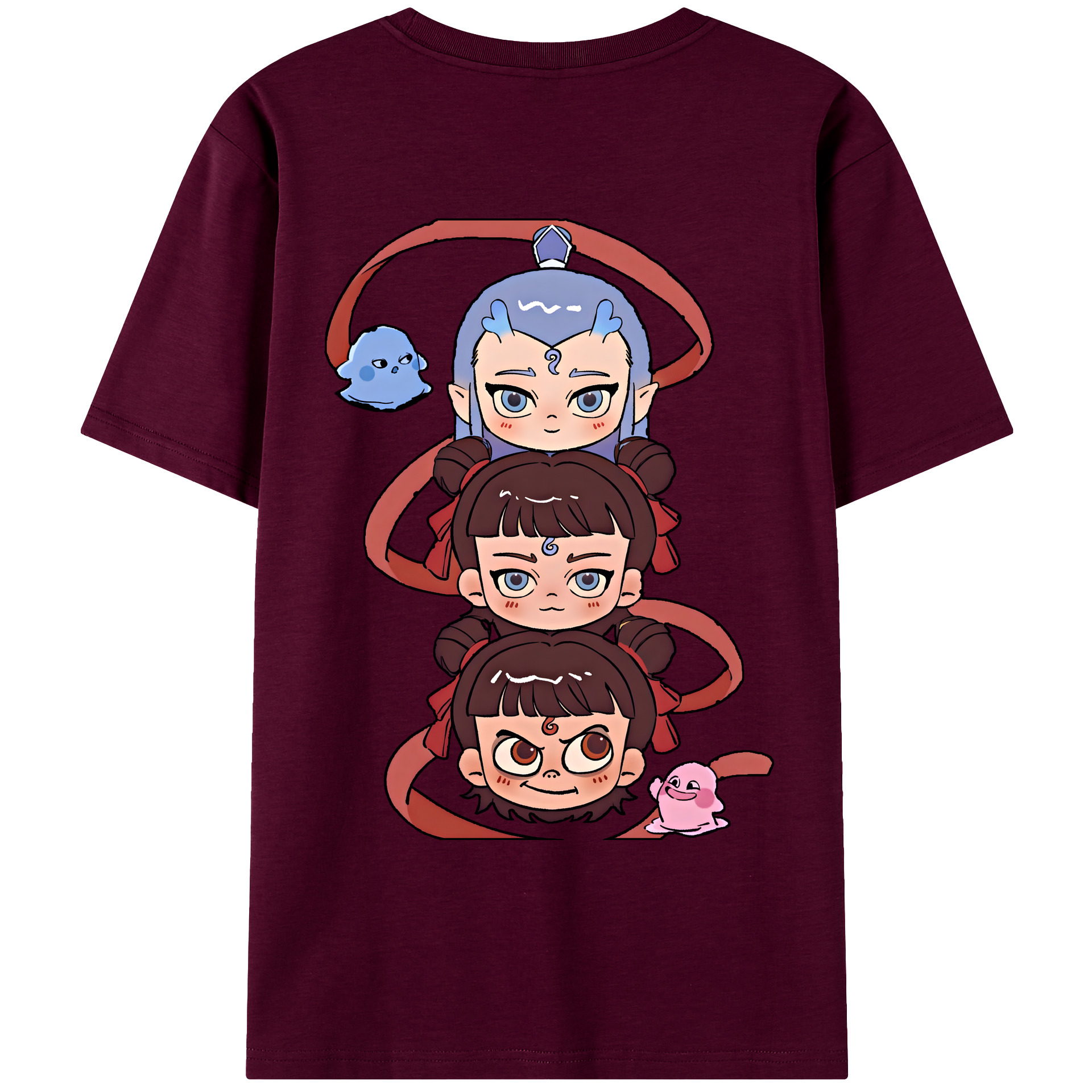 （画像用） Ne Zha 2 ナタ 魔童の大暴れ レディース半袖Tシャツ(バックプリント)